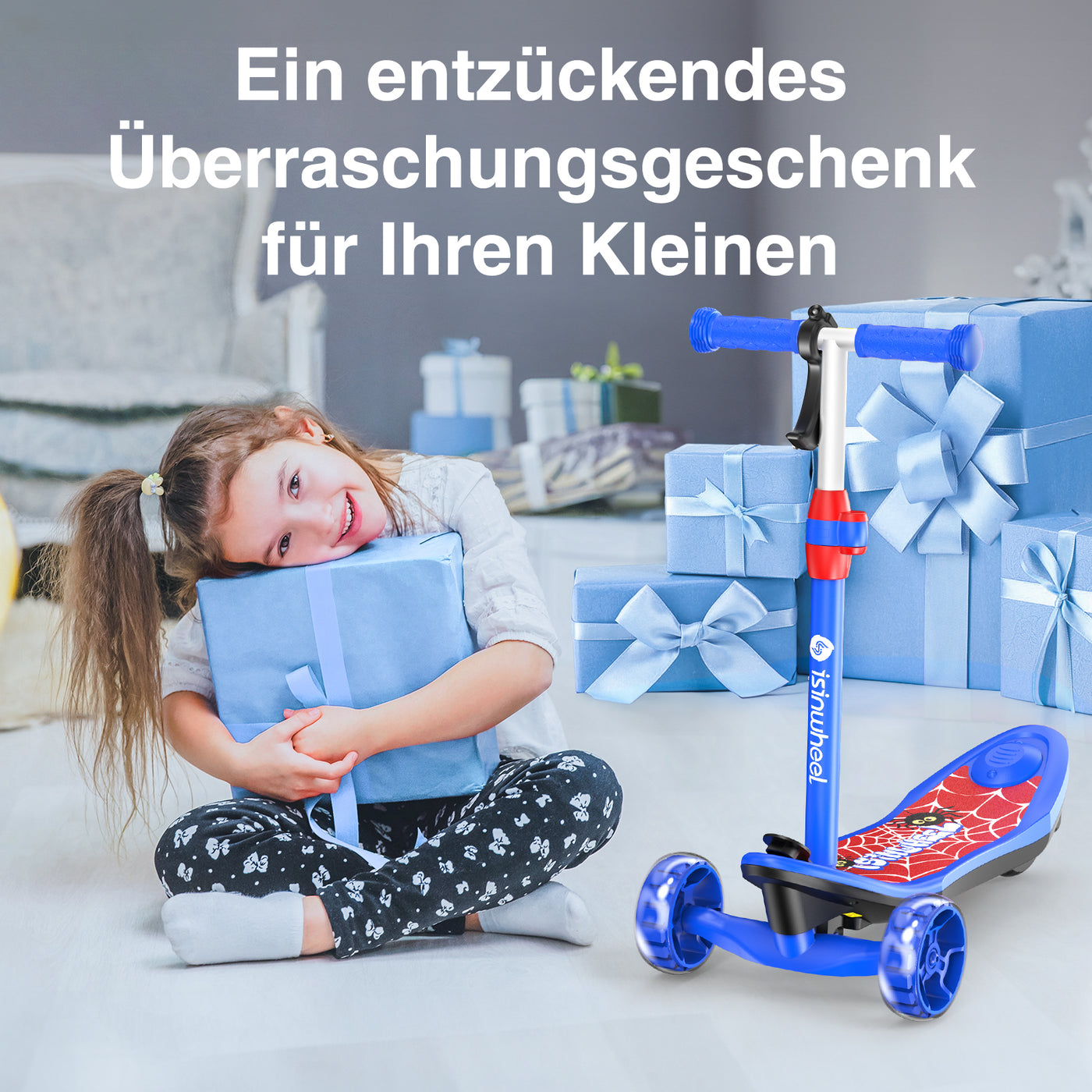 isinwheel MiniSpider 2-in-1 Elektroroller für 3+ Jahre Kinder