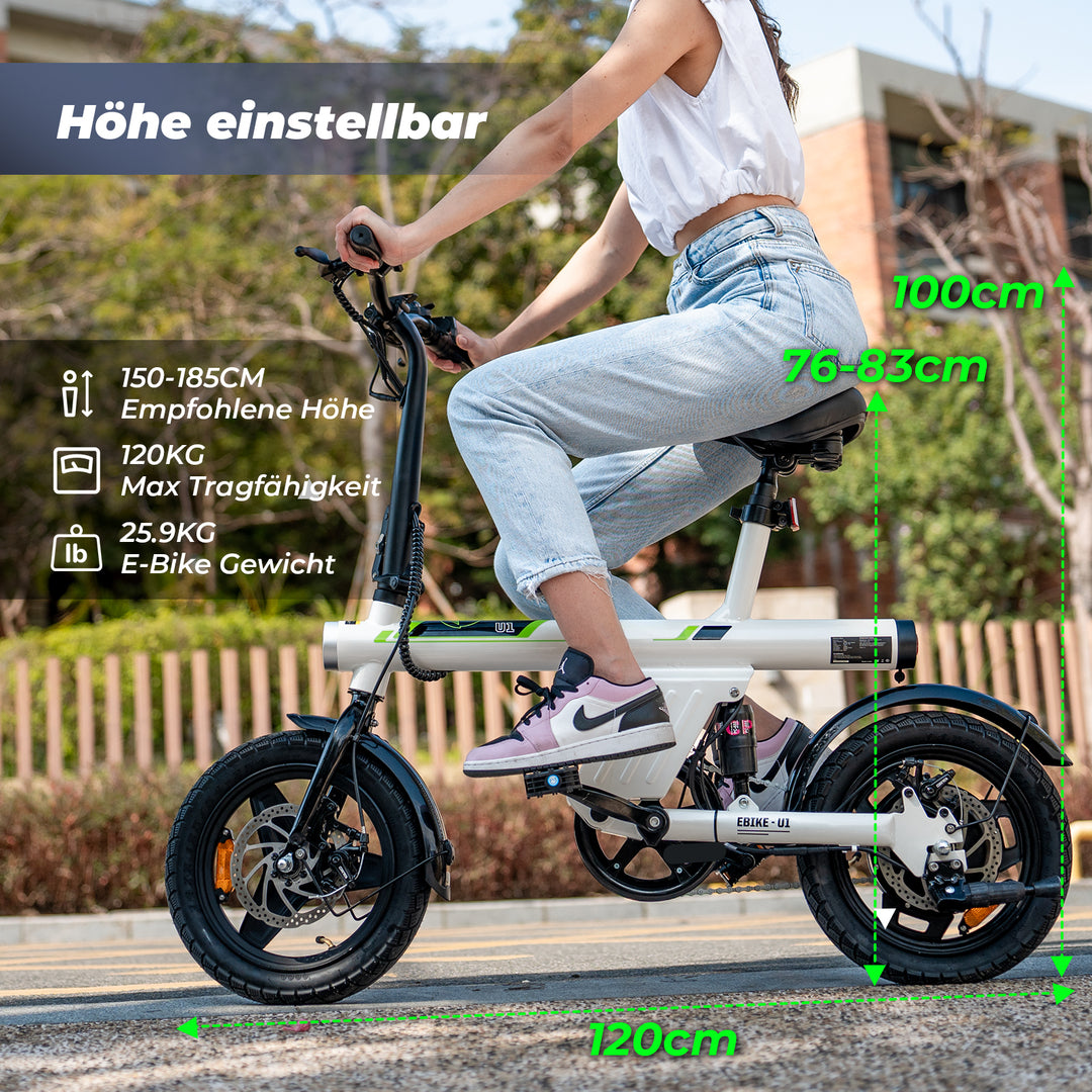 gewicht elektrofahrrad isinwheel U1 Ultraleicht Faltbares E-Bike