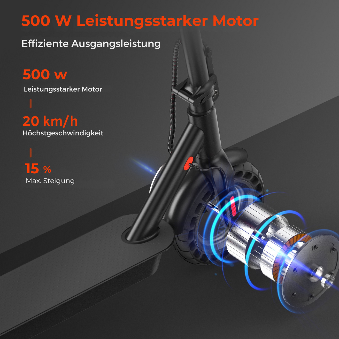 E9TMax E-Scooter Mit Straßenzulassung 500W 24,8Meilen (ABE,eKFV)