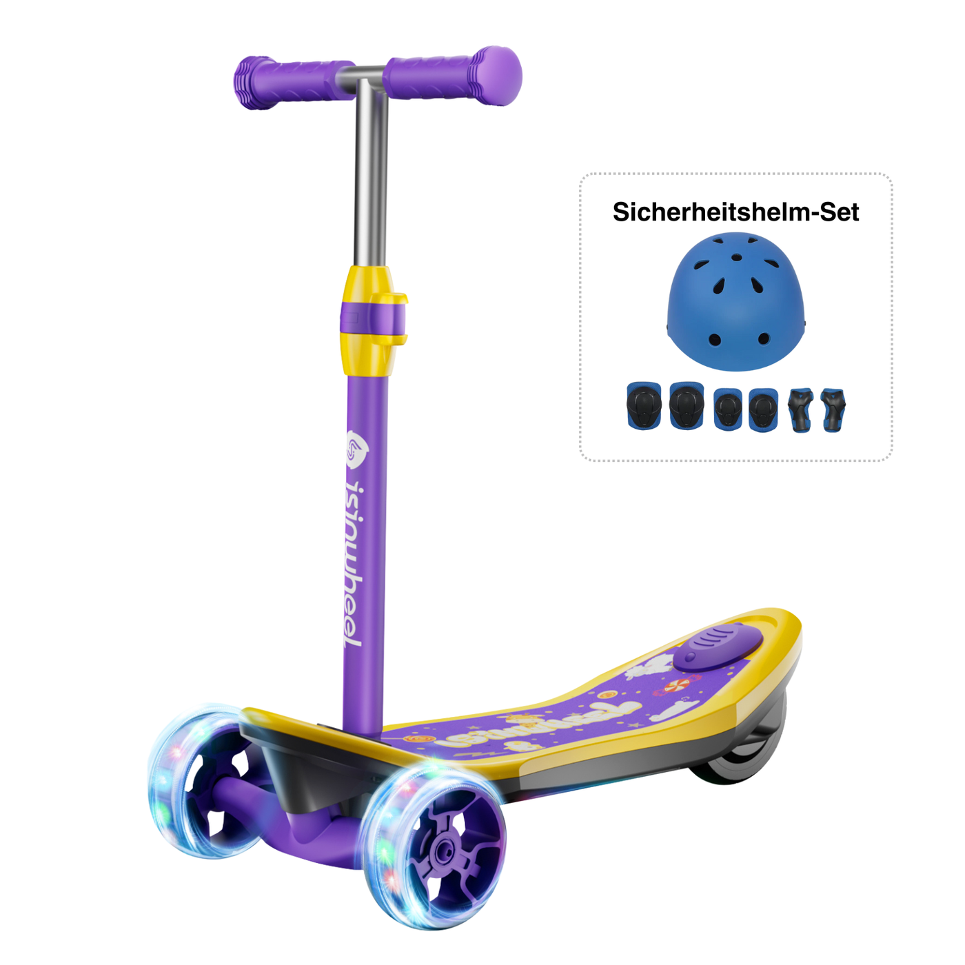 MiniSpider 2-in-1 Elektrischer Dreirad-Kinderscooter und Skateboard für Kinder ab 3 Jahre (Höhenverstellbare)