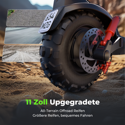 isinwheel GT2 1200W Offroad E-Scooter mit 11-Zoll Geländereifen