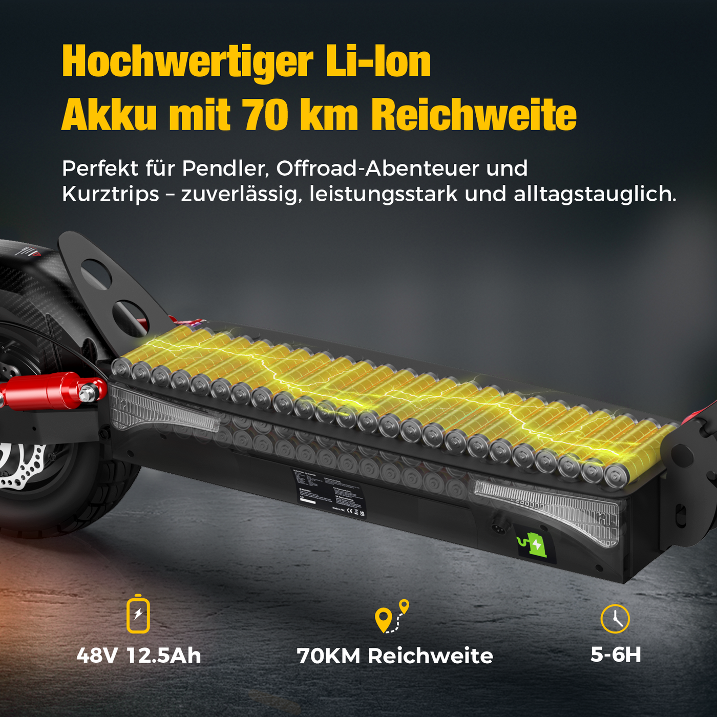 isinwheel T4 Offroad-E-Scooter Mit Straßenzulassung 1000W Motor 70KM Reichweite (ABE,eKFV)