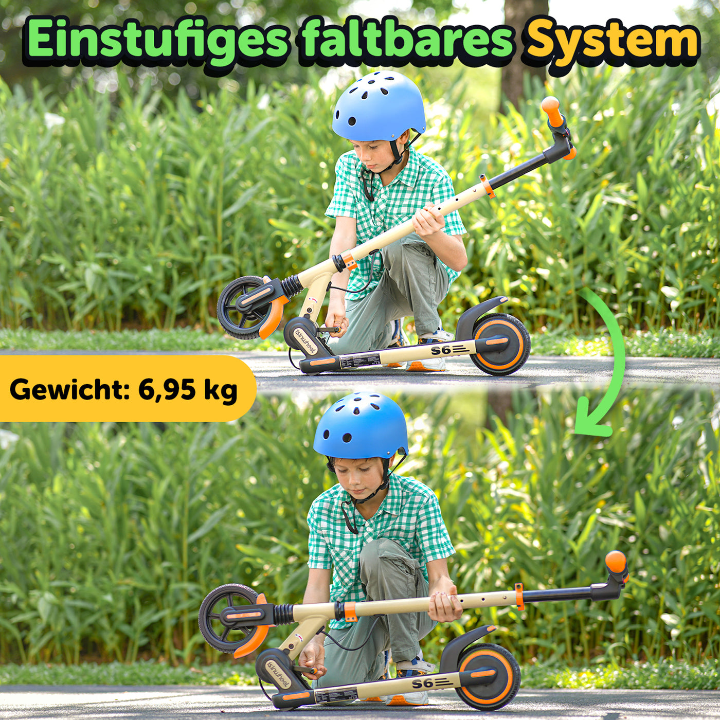 isinwheel Elektroroller für Kinder und Jugendliche (Höhenverstellbar)