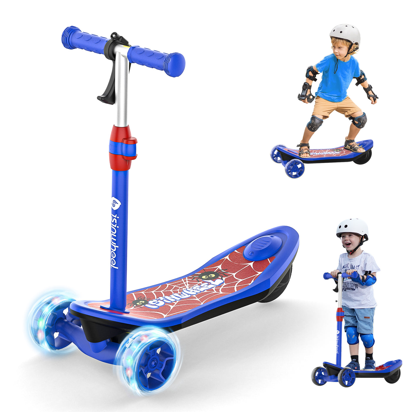 isinwheel MiniSpider 2-in-1 Elektroroller für 3+ Jahre Kinder