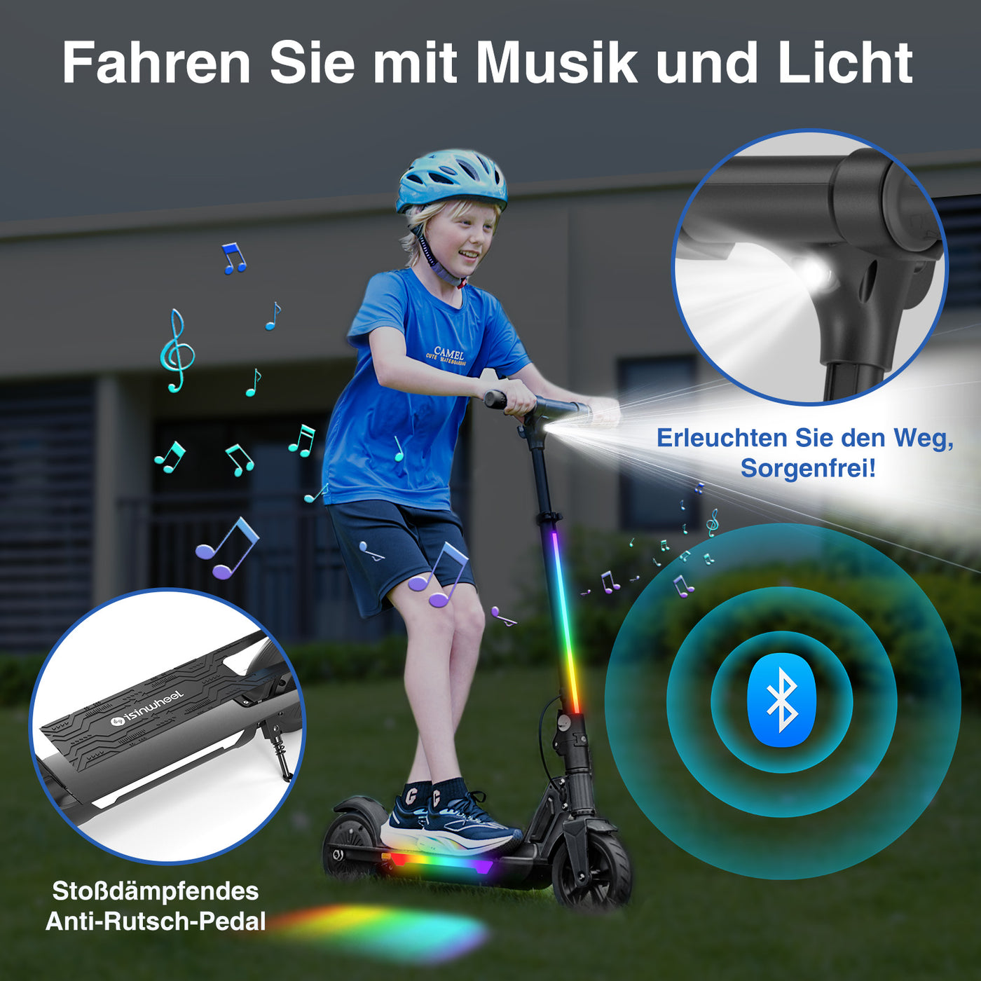 isinwheel S7/MiniSpider Elektroroller für Kinder und Jugendliche (Höhenverstellbar)