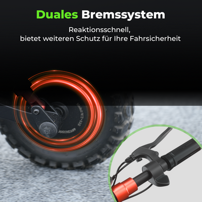 isinwheel GT2 1200W Offroad E-Scooter mit 11-Zoll Geländereifen