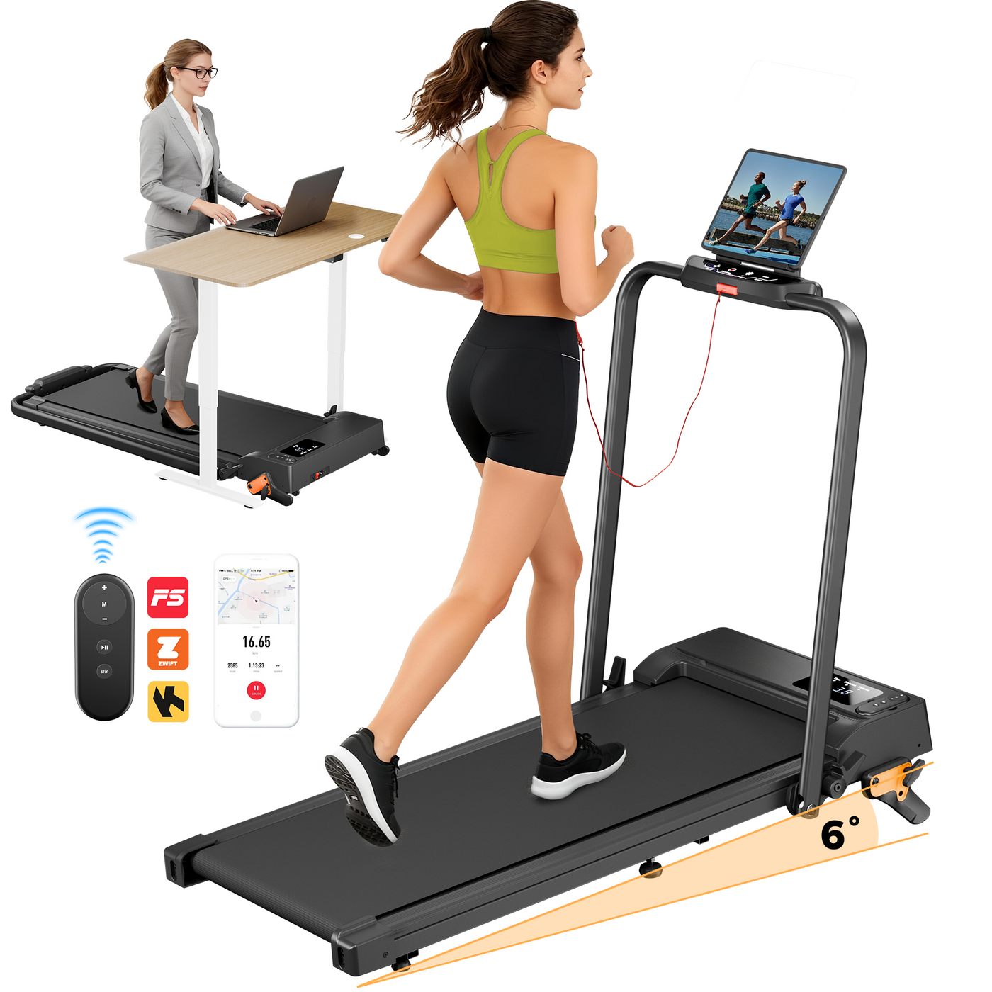 JT52 2-in-1 Laufband mit verstellbarer Steigungsfunktion