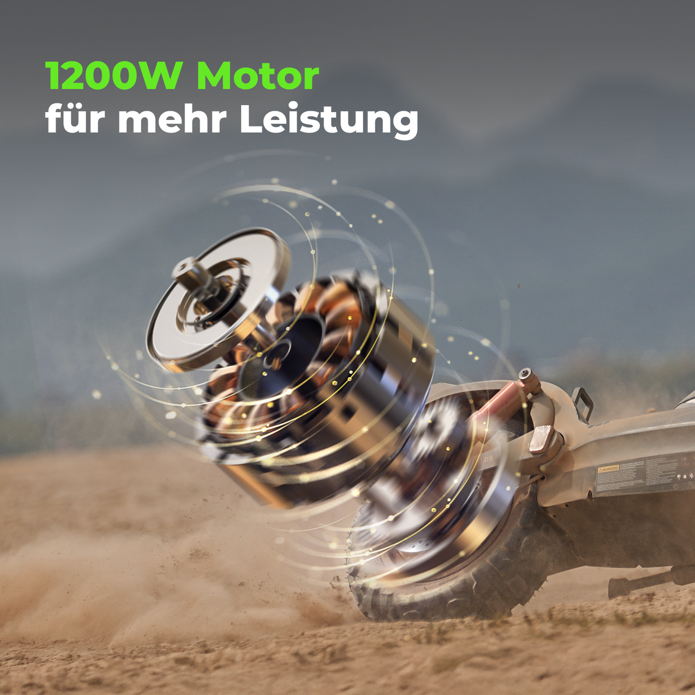isinwheel GT2 1200W Offroad E-Scooter mit 11-Zoll Geländereifen