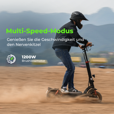 isinwheel GT2 1200W Offroad E-Scooter mit 11-Zoll Geländereifen