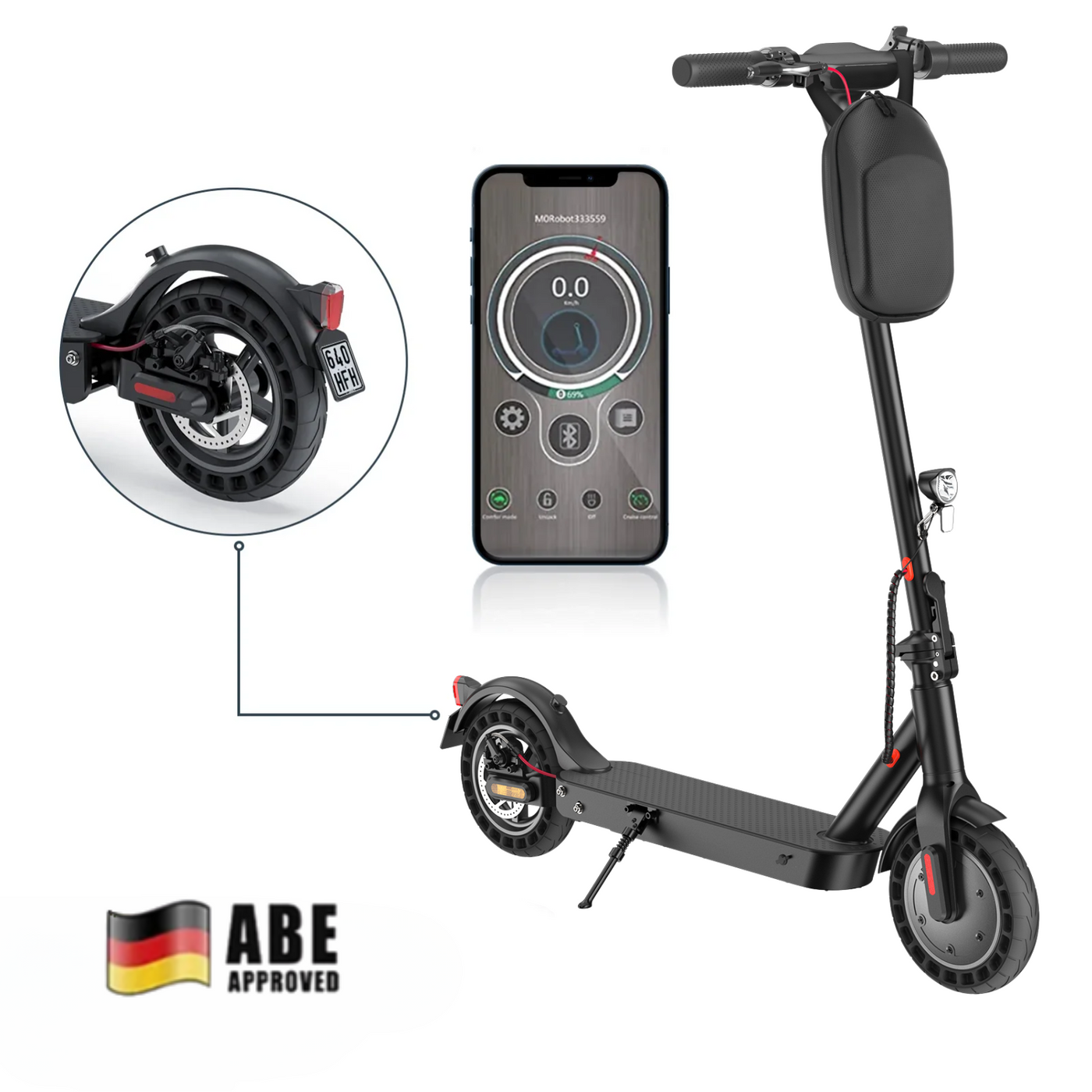 E9TMax E-Scooter Mit Straßenzulassung 500W 24,8Meilen (ABE,eKFV)