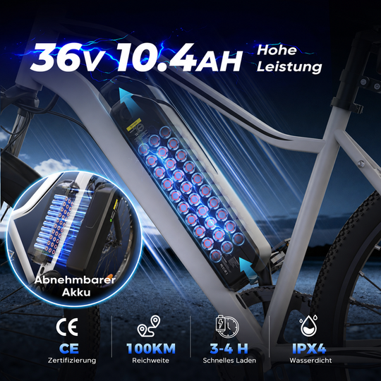 e bike trekking abnehmbarer akku EB3/M10 E-Mountainbike mit 100km Reichweite