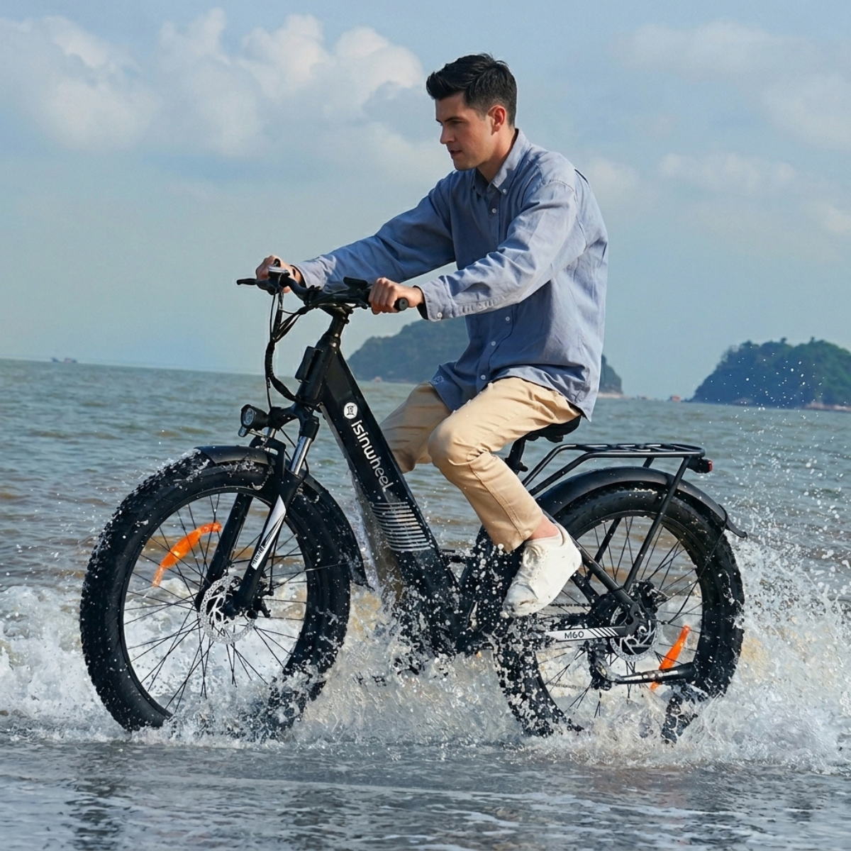 mountainbike fatbike 26 zoll M60 E-Bike Cruiser Fat Tire 750W | isinwheel DE portable electric bike Farbe:Rott Matt FASSME Katzenhandschuhe, bissfest, Hunde-Handschuhe,