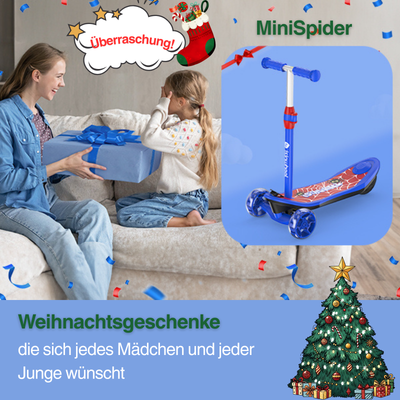 MiniSpider 2-in-1 Elektrischer Dreirad-Kinderscooter und Skateboard für Kinder ab 3 Jahre (Höhenverstellbare)