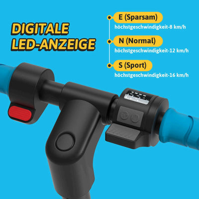 isinwheel S6PRO Elektroroller für Kinder mit Licht und Display 3 Gänge 16 km/h 15 km Reichweite