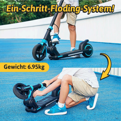 isinwheel S6PRO Elektroroller für Kinder mit Licht und Display 3 Gänge 16 km/h 15 km Reichweite