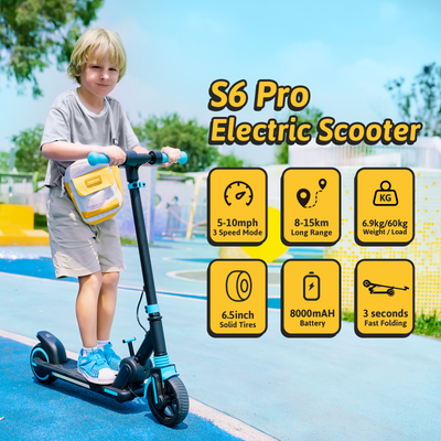 isinwheel S6PRO Elektroroller für Kinder mit Licht und Display 3 Gänge 16 km/h 15 km Reichweite