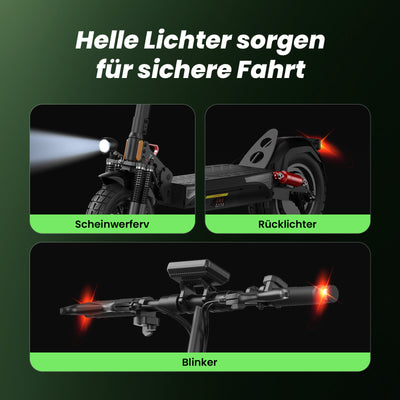 isinwheel T4 Offroad-E-Scooter Mit Straßenzulassung 1000W Motor 70KM Reichweite (ABE,eKFV)