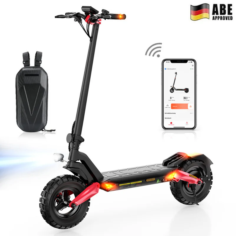 isinwheel T8 Offroad-E-Scooter Mit Straßenzulassung 1200W Motor 100KM Reichweite (ABE,eKFV)