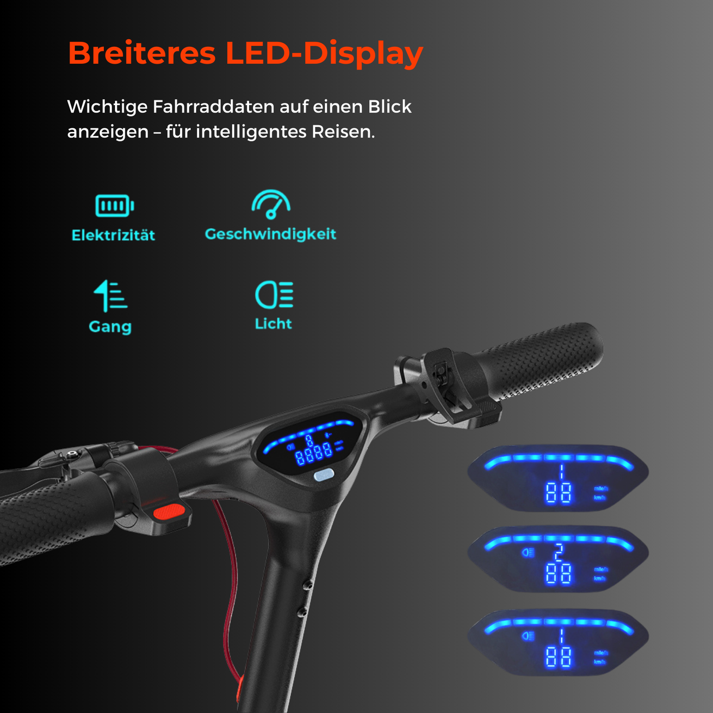 E9TMax E-Scooter Mit Straßenzulassung 500W 24,8Meilen (ABE,eKFV)