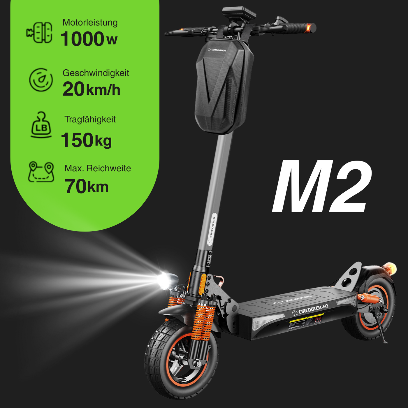 isinwheel T4 Offroad-E-Scooter Mit Straßenzulassung 1000W Motor 70KM Reichweite (ABE,eKFV)