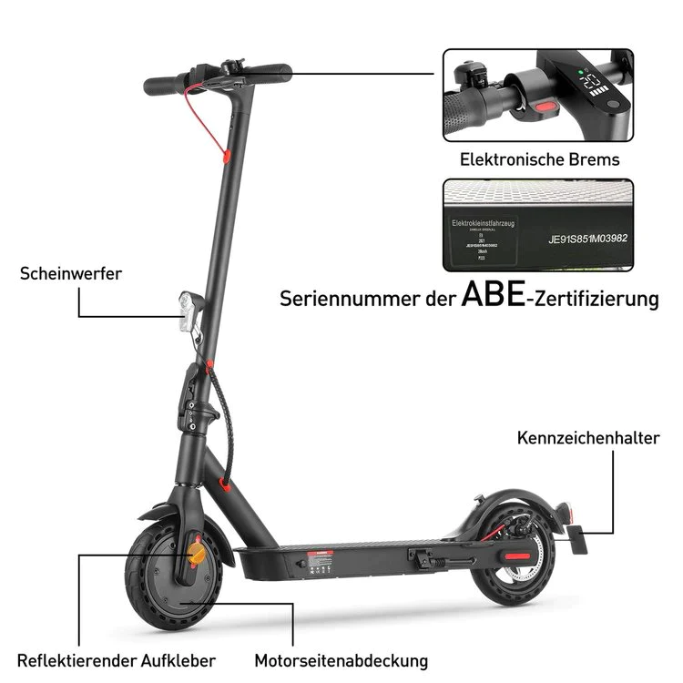 e roller mit pedalen isinwheel E9 E-Scooter Mit Straßenzulassung (ABE,eKFV)